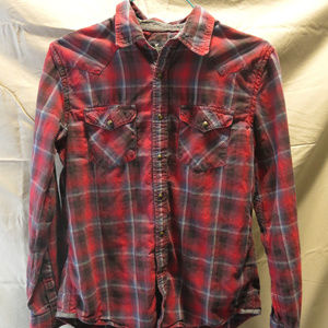 AEO Plaid Button Up Flannel Shirt